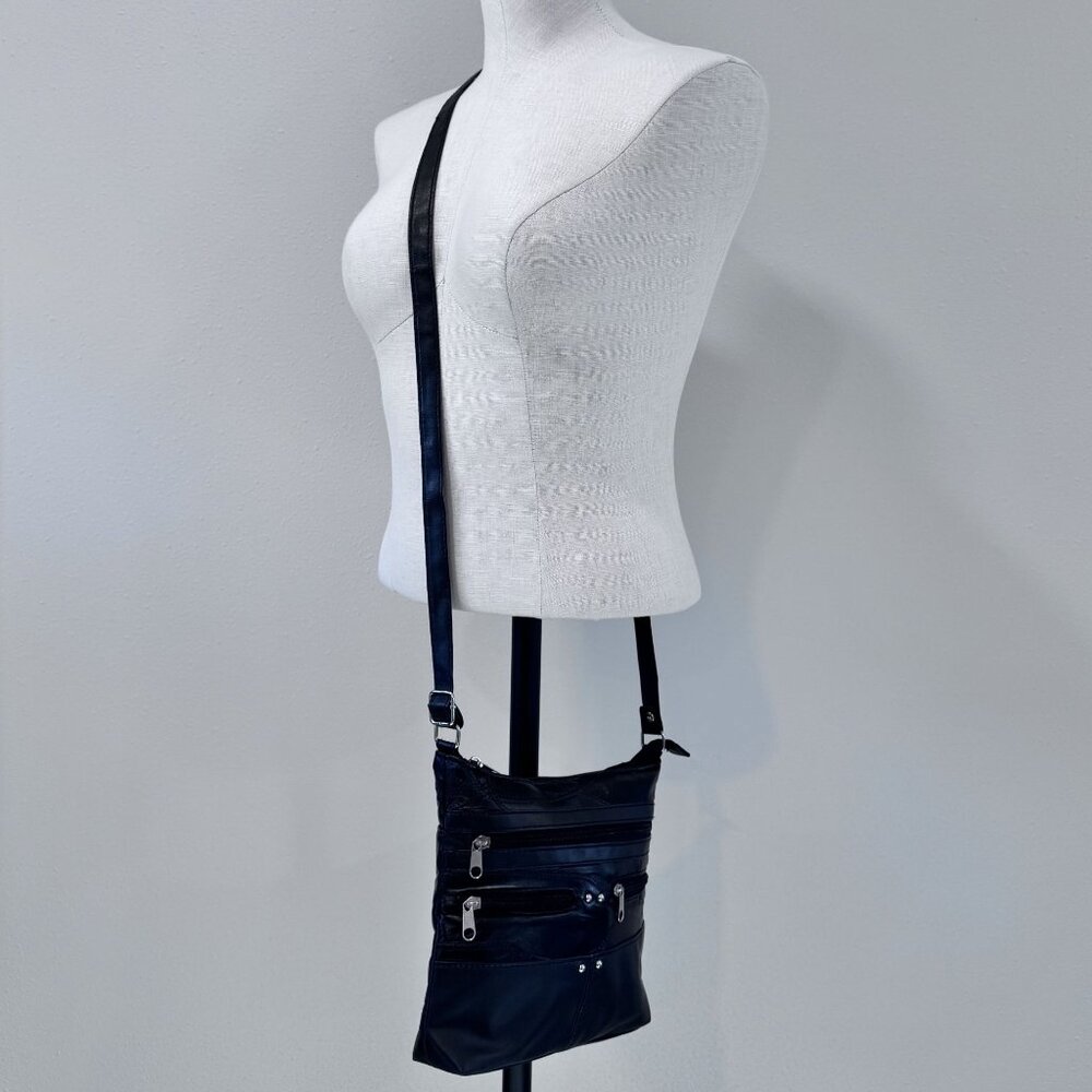 Stone Mountain Black Patch Leather Crossbody Bag … - image 2